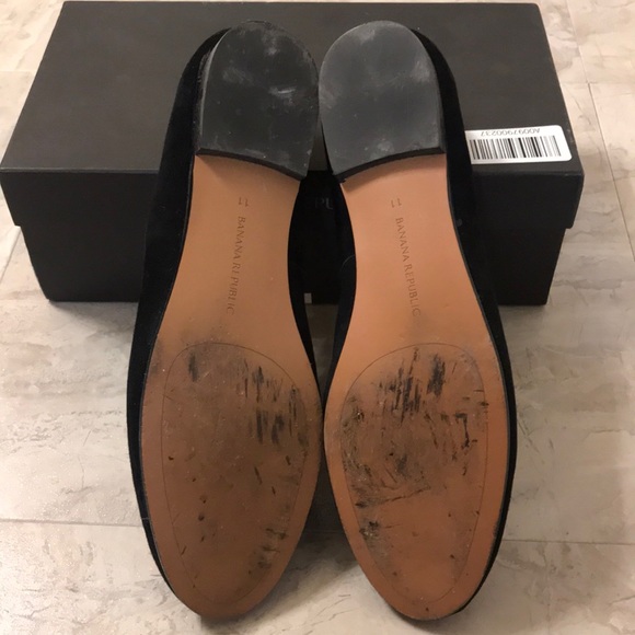 Banana Republic Black Suede Loafers. Size 11. - Picture 5 of 8